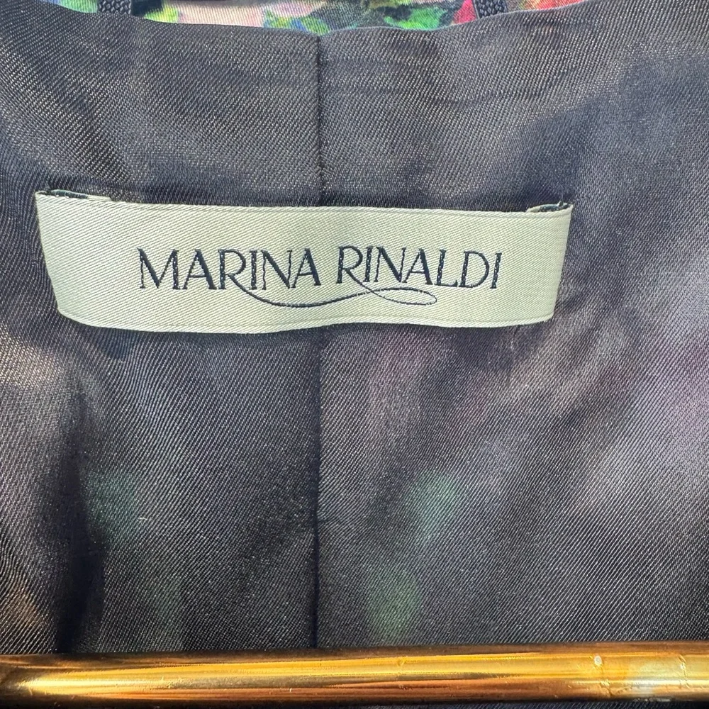 Marina Rinaldi Women’s Multicolor Floral Print Blazer Cotton Stretch Jacket M